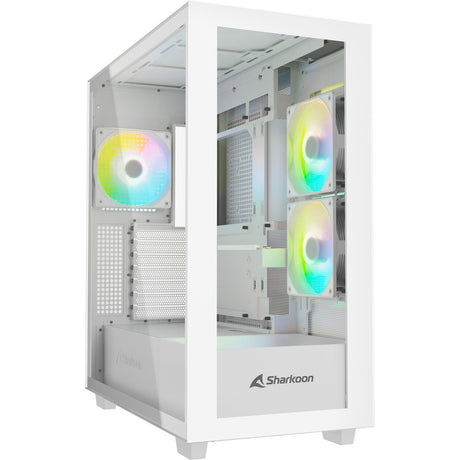 Sharkoon rebel c60 rgb obudowa midi tower (biała | 2x usb-a | 1x usb-c | rgb | szkło hartowane)