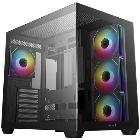 Obudowa midi tower Deepcool CG530 4f (czarna | 2x USB-A | 1x USB-C | RGB | szkło hartowane)