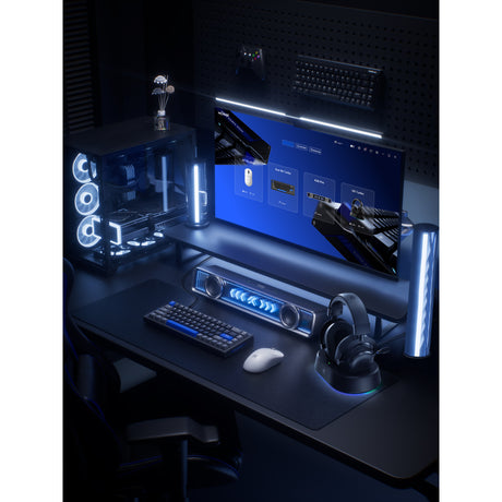 Mchose v9 turbo+ magnetic wireless over-ear gaming headset (hoogglans wit goud, nintendo switch, playstation 4, playstation 5, mobiel, pc, 2.4g bluetooth usb)