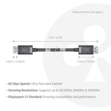Kabel z certyfikatem Club 3D DisplayPort 2.1 Vesa DP80 męsko-męski (czarny, 1,6 m, 8K 240 Hz, 10 K 60 Hz, 80 Gb/s)
