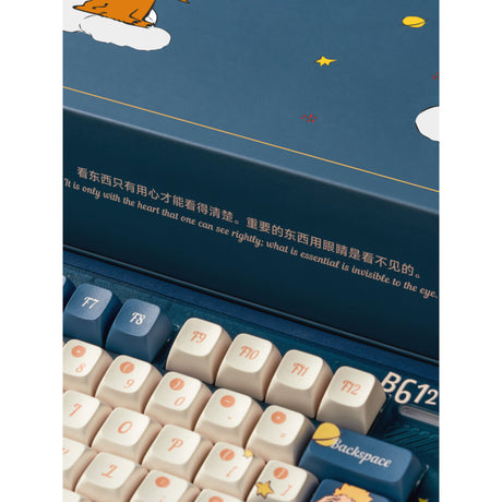 Iqunix Zx75 Sky Meet bezprzewodowa klawiatura mechaniczna (niebieska, układ amerykański (qwerty), gateron czerwony, 75%, diody rgb, możliwość wymiany podczas pracy, podwójny strzał pbt, 2,4 GHz | bluetooth 5.1 | usb-c)