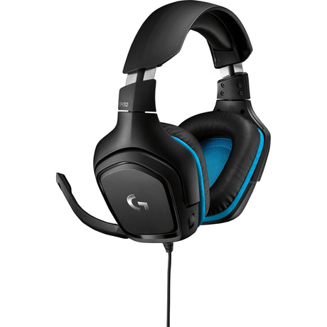 Przewodowy nauszny zestaw słuchawkowy do gier Logitech G432 7.1 z dźwiękiem przestrzennym (czarny niebieski, PC, Playstation 4, Playstation 5, Xbox One, Xbox Series X|S, Nintendo Switch)