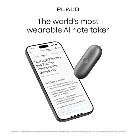 Dyktafon Plaud Notepin (czarny, 64 GB, Bluetooth 5.2 BLE (Bluetooth low Energy) Wi-Fi)