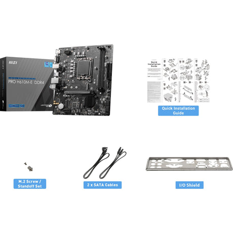 Płyta główna MSI Pro H610M-E DDR4 Socket 1700 (czarna, GB-LAN, dźwięk, µATX)