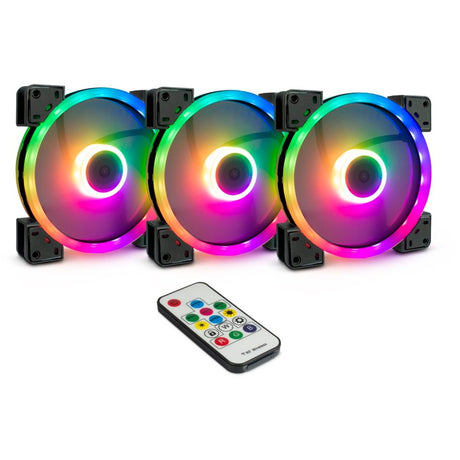 Zestaw wentylatorów Inter-tech Argus RGB Fans RS-14 (czarny, 3 sztuki, 140 x 140 x 25 mm, pwm)