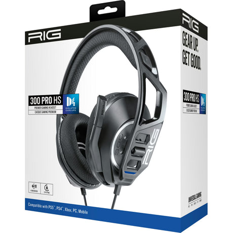 Nauszny zestaw słuchawkowy do gier Nacon rig 300 pro hs (czarny, playstation 4, playstation 5, xbox, nintendo switch, pc)