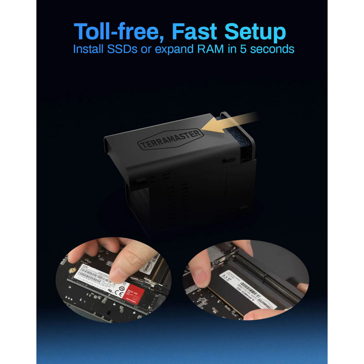 Terramaster F6-424 NAS (czarny, 2x 2,5 GBE, HDMI, USB)