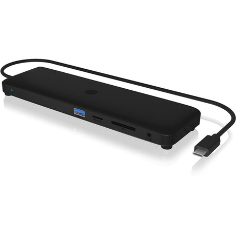 Icy box ib-dk2116-c Mobilna stacja dokująca 11 w 1 z potrójnym wyjściem wideo (czarna, HDMI, Displayport, LAN, USB Type-C)