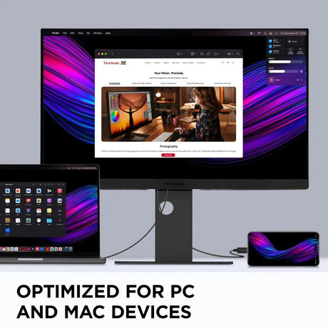 Monitor Viewsonic VP2788-5k zgodny z komputerami Mac 27 4k UHD (czarny, 2x Thunderbolt 4, 1x HDMI, 1x Displayport, USB-A, USB-C)