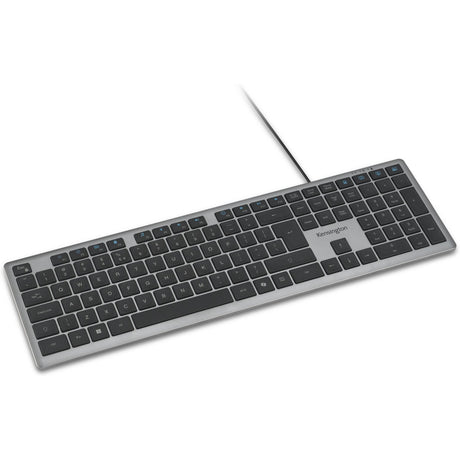 Klawiatura przewodowa Kensington KB515 EQ USB-C USB-A (szara, układ US-międzynarodowy (QWERTY), przełączniki nożycowe, 100%)