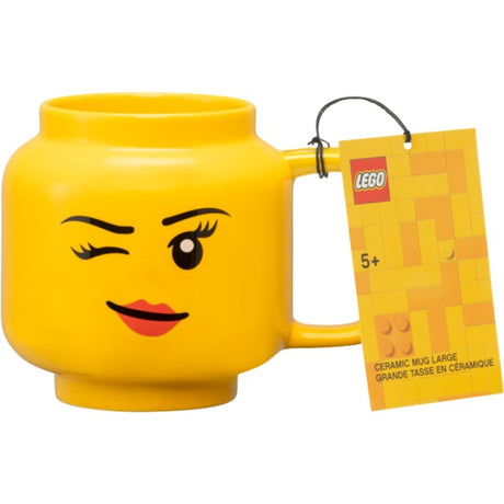 Kubek ceramiczny Lego Room Copenhagen - mrugająca głowa dziewczynki, duży (żółty)