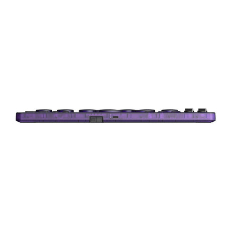 Kontroler 8bitdo arcade - przezroczysta fioletowa edycja sygnowana (fioletowa przezroczysta, 2,4 GHz Bluetooth USB, Nintendo Switch 1 + 2, PC)