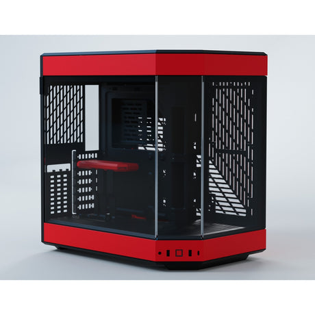 Obudowa Midi Tower Hyte Y60 (czerwony czarny | 3x USB-A | szkło hartowane)