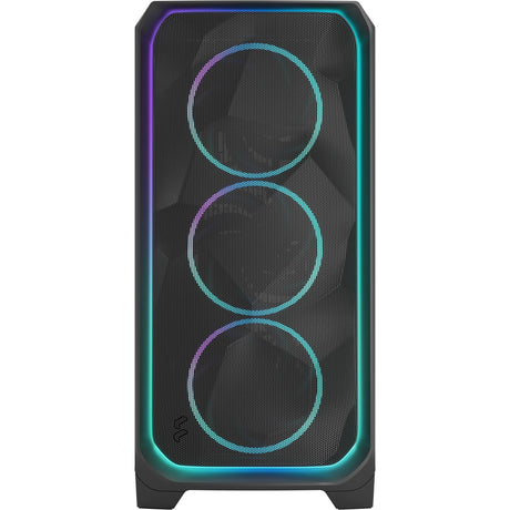 Fractal design meshify 3 xl ambient pro rgb obudowa typu big tower (czarna | 2x usb-a | 1x usb-c | rgb | szkło hartowane)