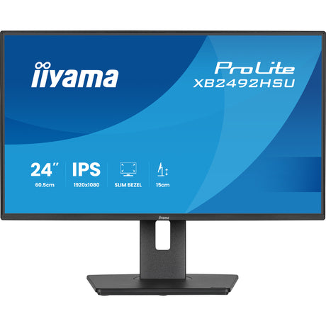 Monitor Iiyama prolite xb2492hsu-b1 24 (czarny (matowy), HDMI, display port, 2x USB-A, USB-B, 120 Hz)