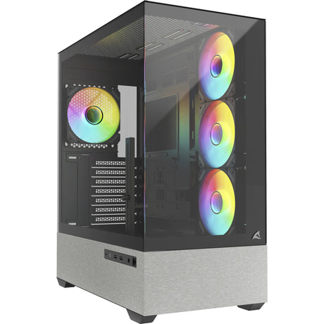 Obudowa midi tower Sharkoon ak7 argb (czarna | 2x USB-A | 1x USB-C | RGB | szkło hartowane)