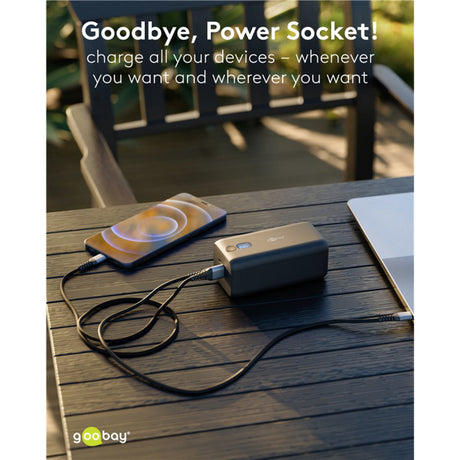Power bank do laptopa Goobay (czarny, 20 000 mAh, zasilanie)