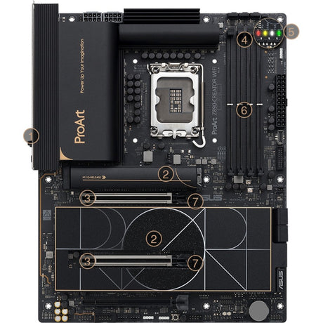 Płyta główna Asus ProArt Z890-Creator WiFi Socket 1851 (RAID, 2,5 GB-LAN, 10 GB-LAN, Wi-Fi 7, BT, dźwięk, ATX)