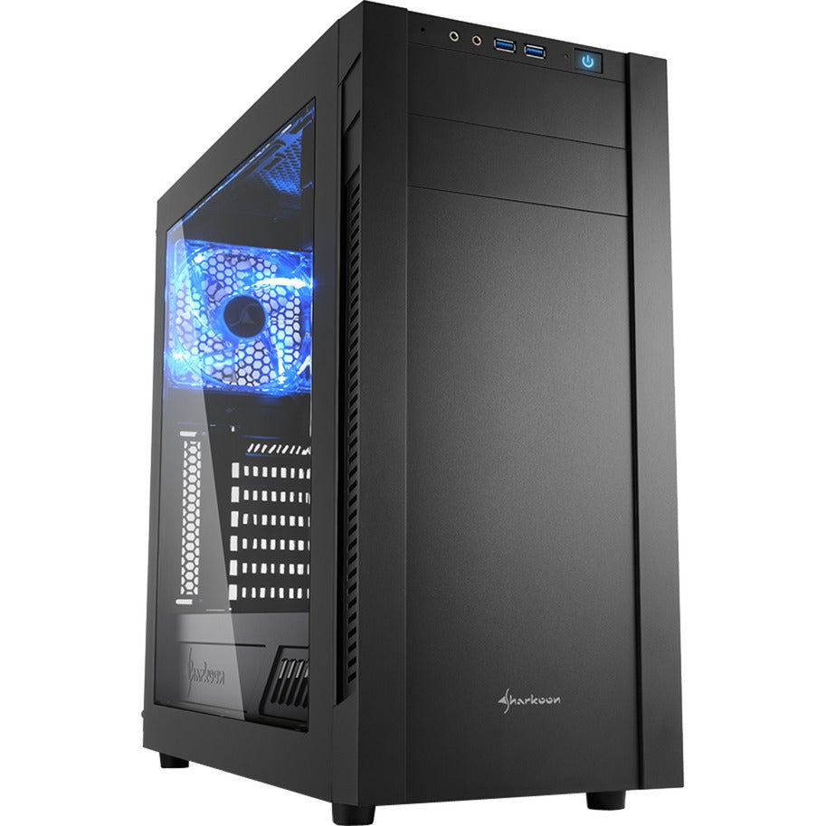Obudowa midi tower Sharkoon s25-w (czarna | 2x USB-A | okienko)