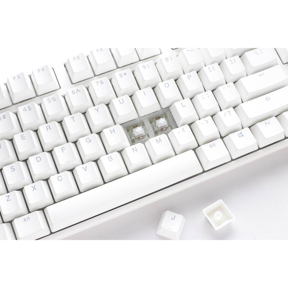 Ducky one 3 klasyczna, czysta biała klawiatura mechaniczna rgb (biała, układ amerykański (qwerty), wiśnia mx cicha czerwona, 100%, dioda rgb, podwójny strzał pbt, możliwość wymiany podczas pracy, mechanika szarlatanu)