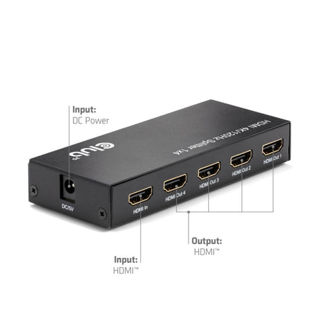 Rozdzielacz Club 3D HDMI 1x > 4x HDMI 4K 120 Hz (czarny)