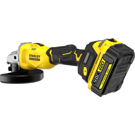 Szlifierka kątowa Stanley Fatmax v20 18 V 125 mm (czarno-żółta, akumulator i ładowarka w zestawie, z walizką)