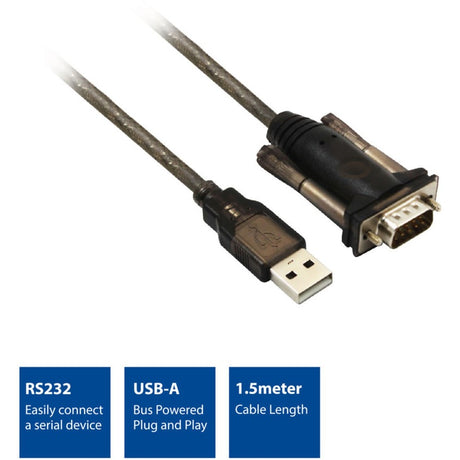 Łączność Act Konwerter USB na port szeregowy (wersja podstawowa) Adapter (czarny)