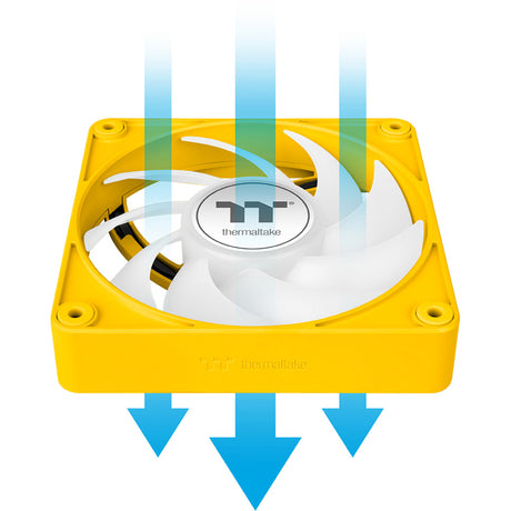 Thermaltake ct120 ex argb Sync wentylator chłodzący do komputera PC Bumblebee (pakiet 3 wentylatorów) wentylatory do obudowy (żółty, 3 sztuki, 120 x 120 x 25 mm, pwm)