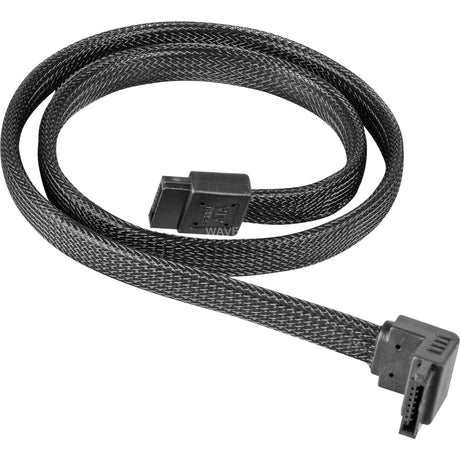 Kabel Silverstone sata iii 50cm (czarny, 6gb s, złącze 90°, cp08)