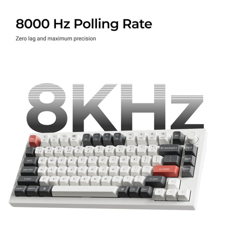 Keychron q1 ultra-m4 8k bezprzewodowa, niestandardowa klawiatura mechaniczna (czarna, układ amerykański (qwerty), jedwabny pom banan, 75%, rgb, hot swap, 8k, 2,4 ghz | bluetooth 5.2 | usb-c)