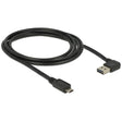 Delock kabel męski easy-usb-a 2.0 > kabel męski easy-usb micro-usb-b 2.0 (czarny, 2 metry)