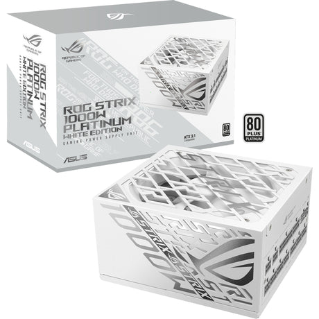 Modułowy zasilacz Asus rog strix platinum white Edition o mocy 1000 W (biały, 1x 12 V-2x6, 4x pcie)
