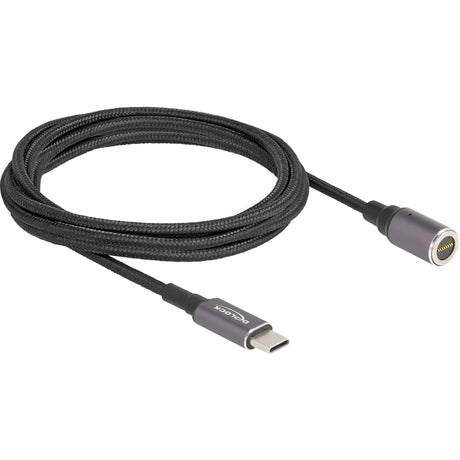 Delock Kabel do ładowania laptopa USB typu C, męski na złącze magnetyczne 8 pin, kabel 1,8 m (antracytowy czarny)
