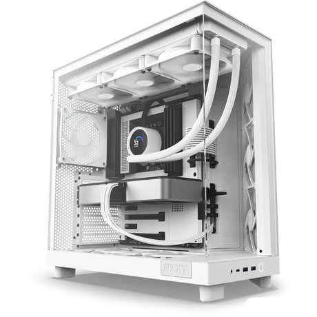 Obudowa midi tower Nzxt h6 flow (biała | 2x USB-A | 1x USB-C | szkło hartowane)