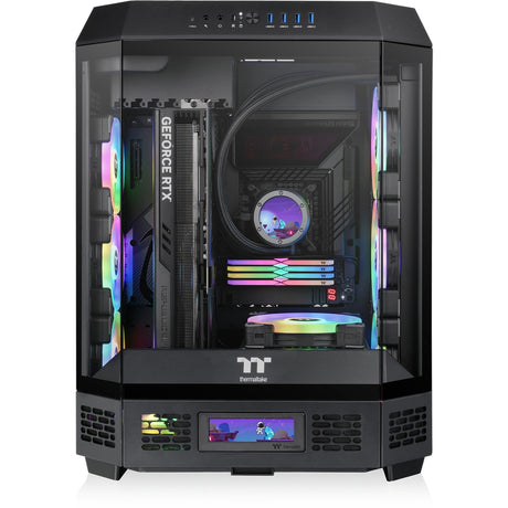 Thermaltake the tower 600 obudowa midi tower (czarna | 4x USB-A | 1x USB-C | szkło hartowane)
