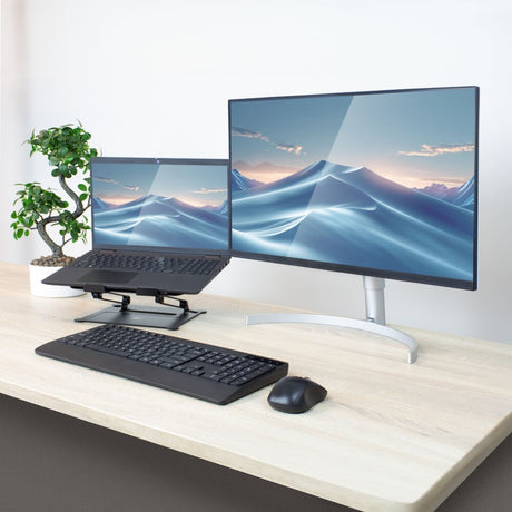 Podstawka pod laptopa Act Connect, aluminiowa, składana, z płynną regulacją wysokości (czarna)