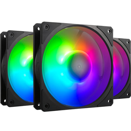Cooler master mobius 120p argb 120x120x25 wentylatory obudowy (czarne, 3 sztuki, 120 x 120 x 25 mm, pwm)
