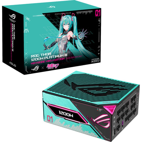 Asus rog thor platinum iii hatsune miku edycja modułowy zasilacz 1200 wat (czarny, 1x 12v-2x6, 4x pcie)