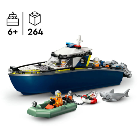 Lego ® pościg miejski z łodzią policyjną, naprawdę pływa - 60456