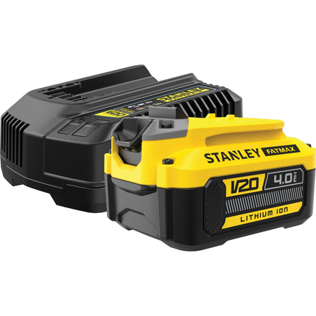 Ładowarka zestawu startowego Stanley Fatmax v20 18 V (żółto-czarna, ładowarka (2a) i akumulator (4,0ah) w zestawie)