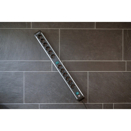 Brennerstuhl premium-alu-line gniazdo 12-pinowe 3 m h05vv-f 3g1.5 2x 6-pinowe gniazda przełączane