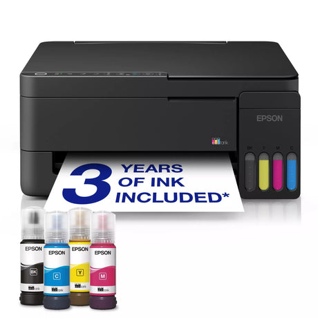 Epson ecotank et-2912 wielofunkcyjna drukarka atramentowa (czarna, skanuje, kopiuje, Wi-Fi, w tym do 3 lat atramentu, c11cl62406)
