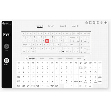 Bezprzewodowa klawiatura mechaniczna Iqunix f97 lavandin (lawenda, układ amerykański (qwerty), wiśniowy mx brązowy, 96%, diody rgb, możliwość wymiany podczas pracy, pbt, 2,4 GHz | bluetooth 5.1 | usb-c)