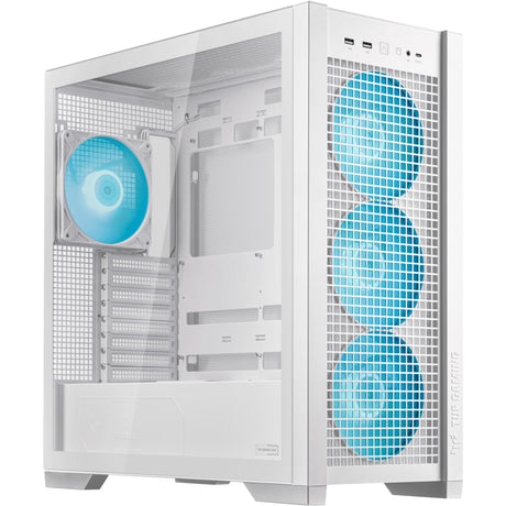 Obudowa midi tower Asus tuf gaming gt302 argb (biała | 2x usb-a | 1x usb-c | rgb | szkło hartowane)