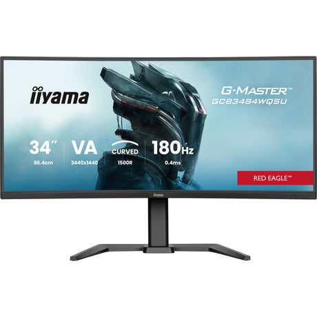 Iiyama G-Master Red Eagle GCB3484WQSU-B1 34 zakrzywiony ultrawide monitor do gier (czarny, 2x HDMI, Display Port, 2x USB-A, USB-B, 2x USB-C, 180 Hz)