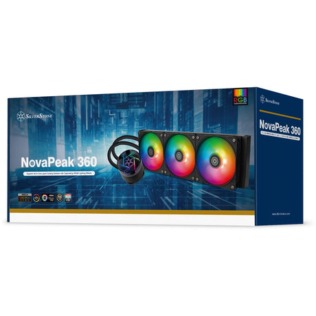 Chłodzenie wodne Silverstone Novapeak 360 Arb (czarne, 4-pinowe PWM)