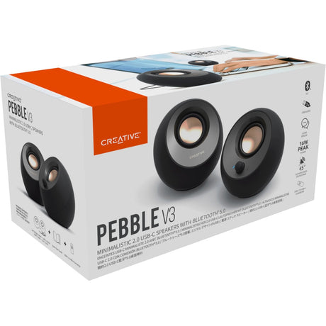 Głośnik do komputera Creative Pebble V3 (czarny, Bluetooth, USB-C, Aux)