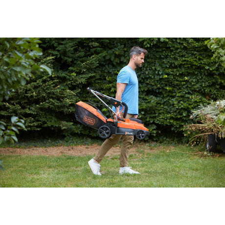 Kosiarka Black+decker bcmw3318l2-qw 2x 18 V (pomarańczowo-czarna, akumulator 2x 18 V 2,5 Ah i ładowarka w zestawie)