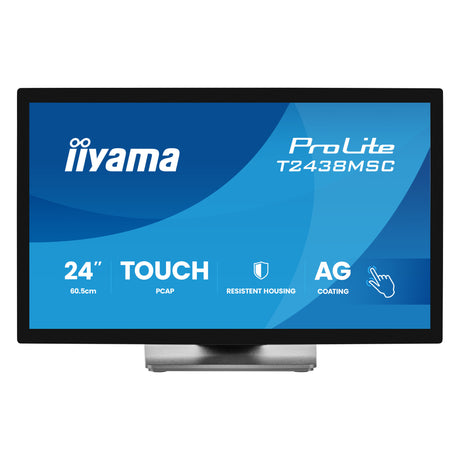 Monitor Iiyama prolite t2438msc-b2 23,8 z ekranem dotykowym (czarny, 120 hz, hdmi, displayport, audio, usb, dotykowy)