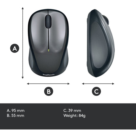 Mysz bezprzewodowa Logitech m235 (czarno-szara, nanoodbiornik)